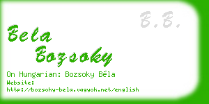 bela bozsoky business card